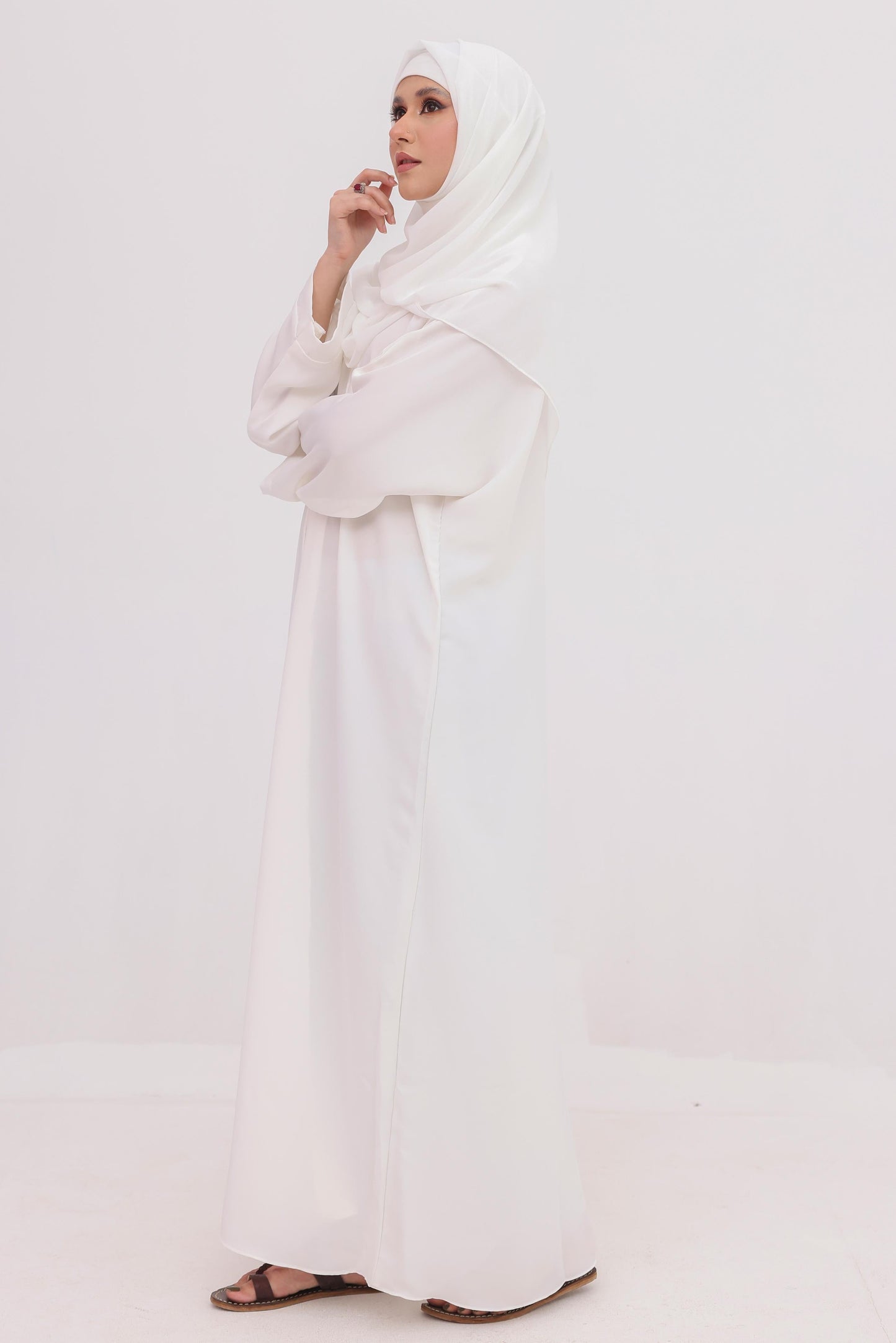 Abaya - Off White with Hijab & Cap