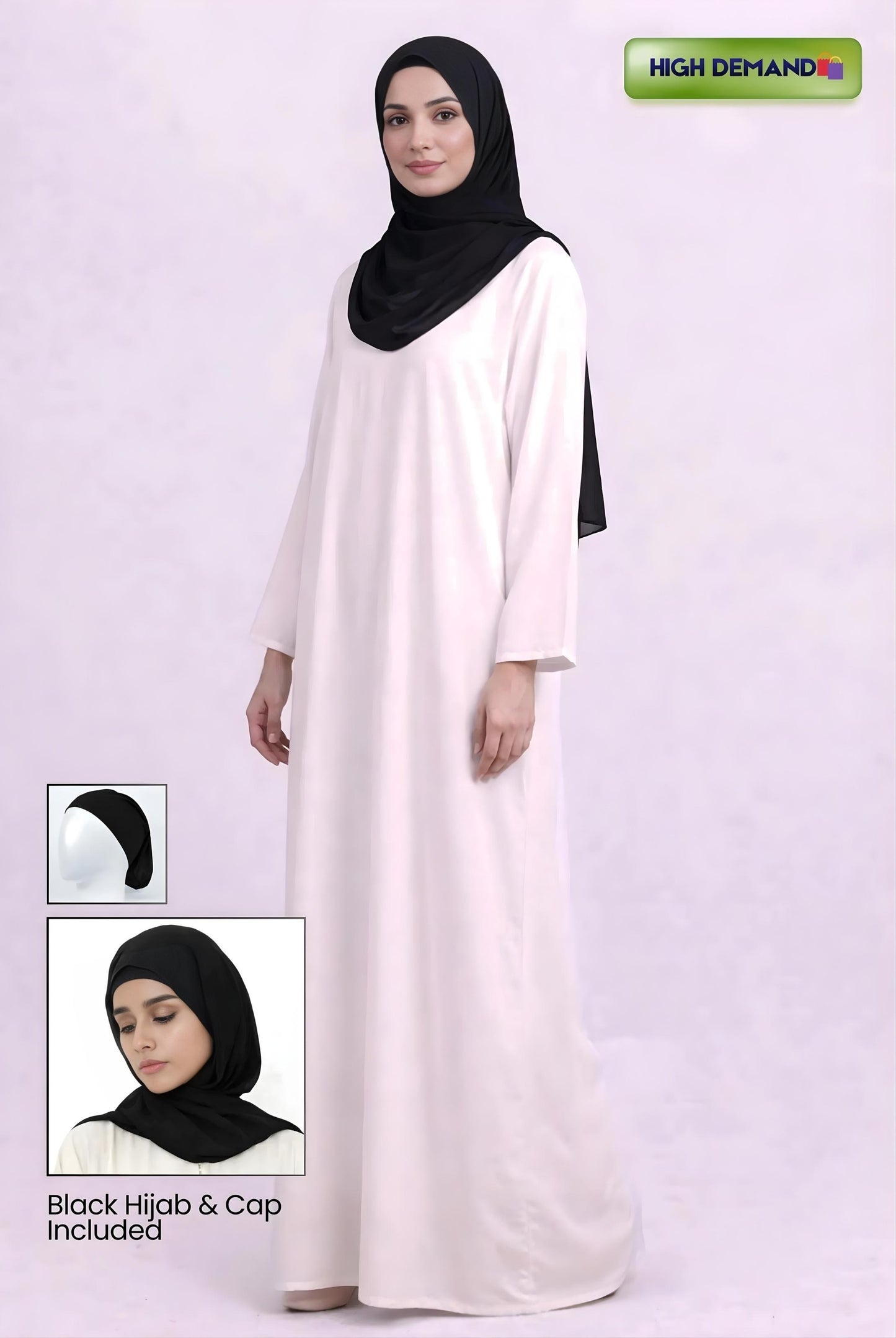 closed abaya offwhite