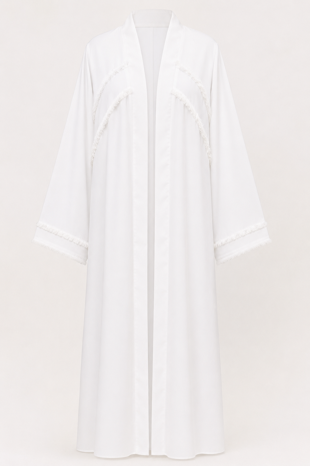 Front Open Abaya - Pure White