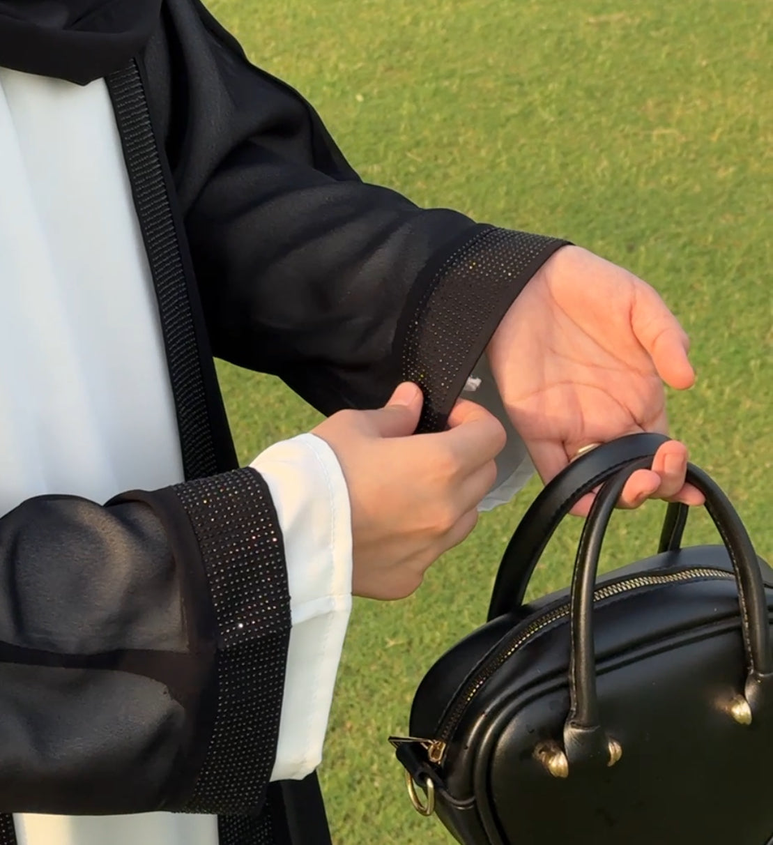 Double Abaya - White Inner