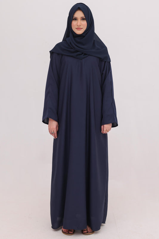 closed navy abaya with hijab nida