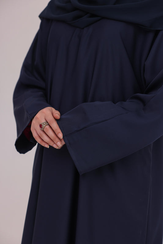 closed navy abaya with hijab nida