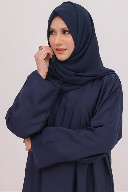 closed navy abaya with hijab nida