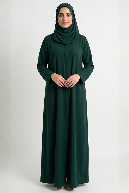 bottle green abaya