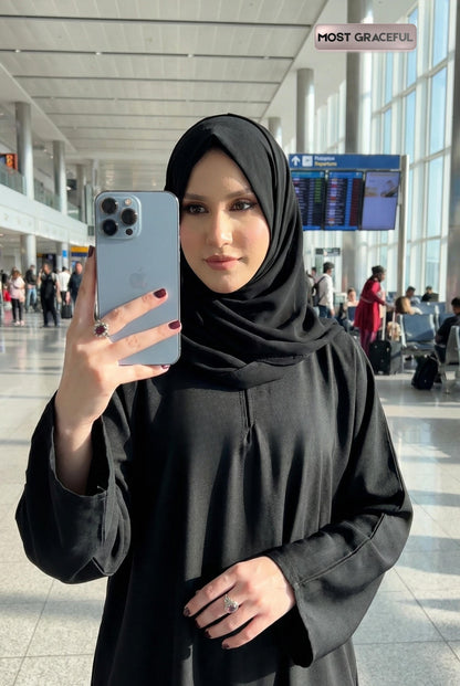 closed abaya black 