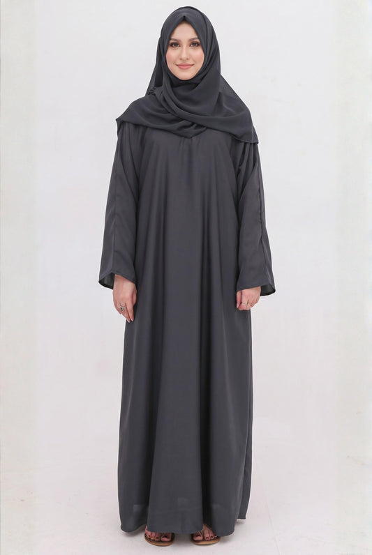 closed abaya gray