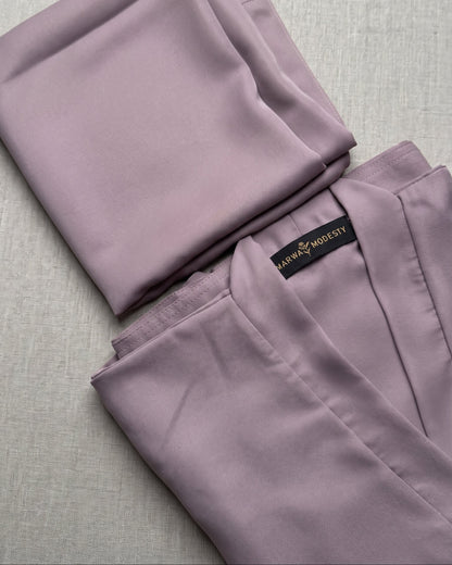 Front Open Abaya - Light Purple with Hijab