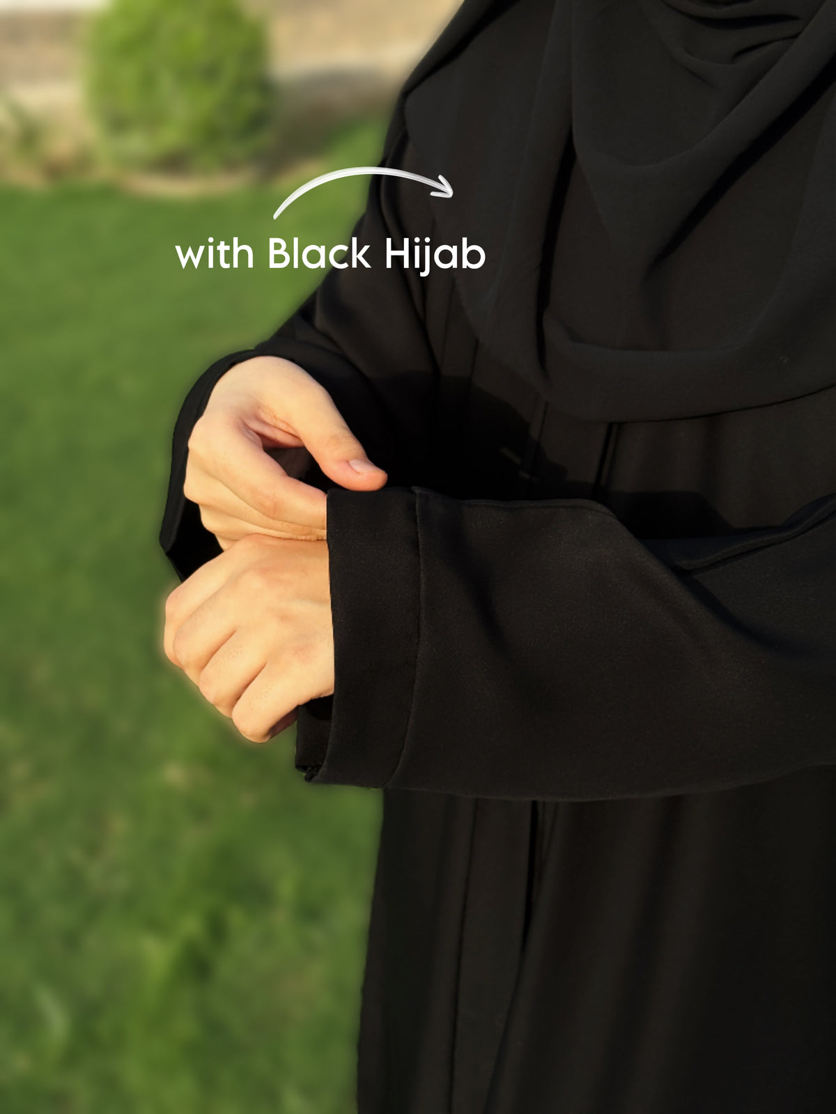 Front Open Abaya - Black