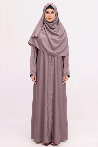 Front Open Abaya - Light Pink (with side pocket)