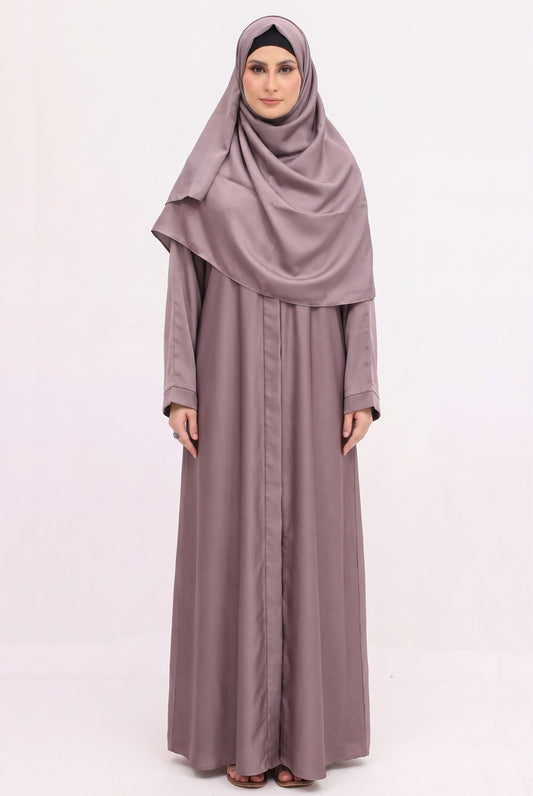 Front Open Abaya - Light Pink (with side pocket)