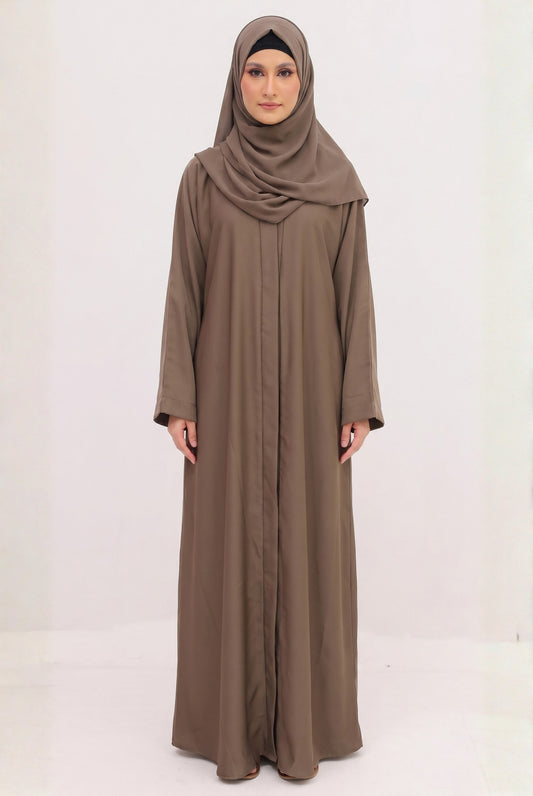 Front Open Abaya - Camel