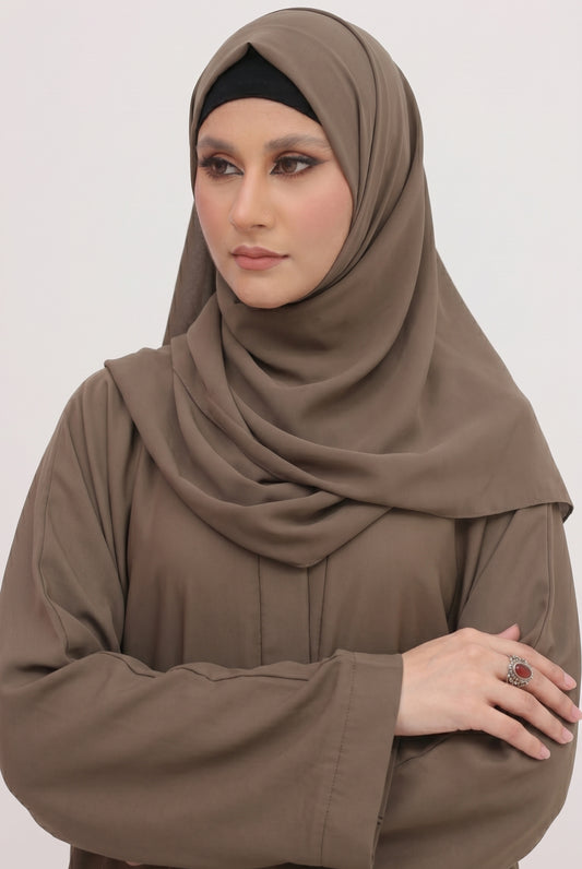 Front Open Abaya - Camel