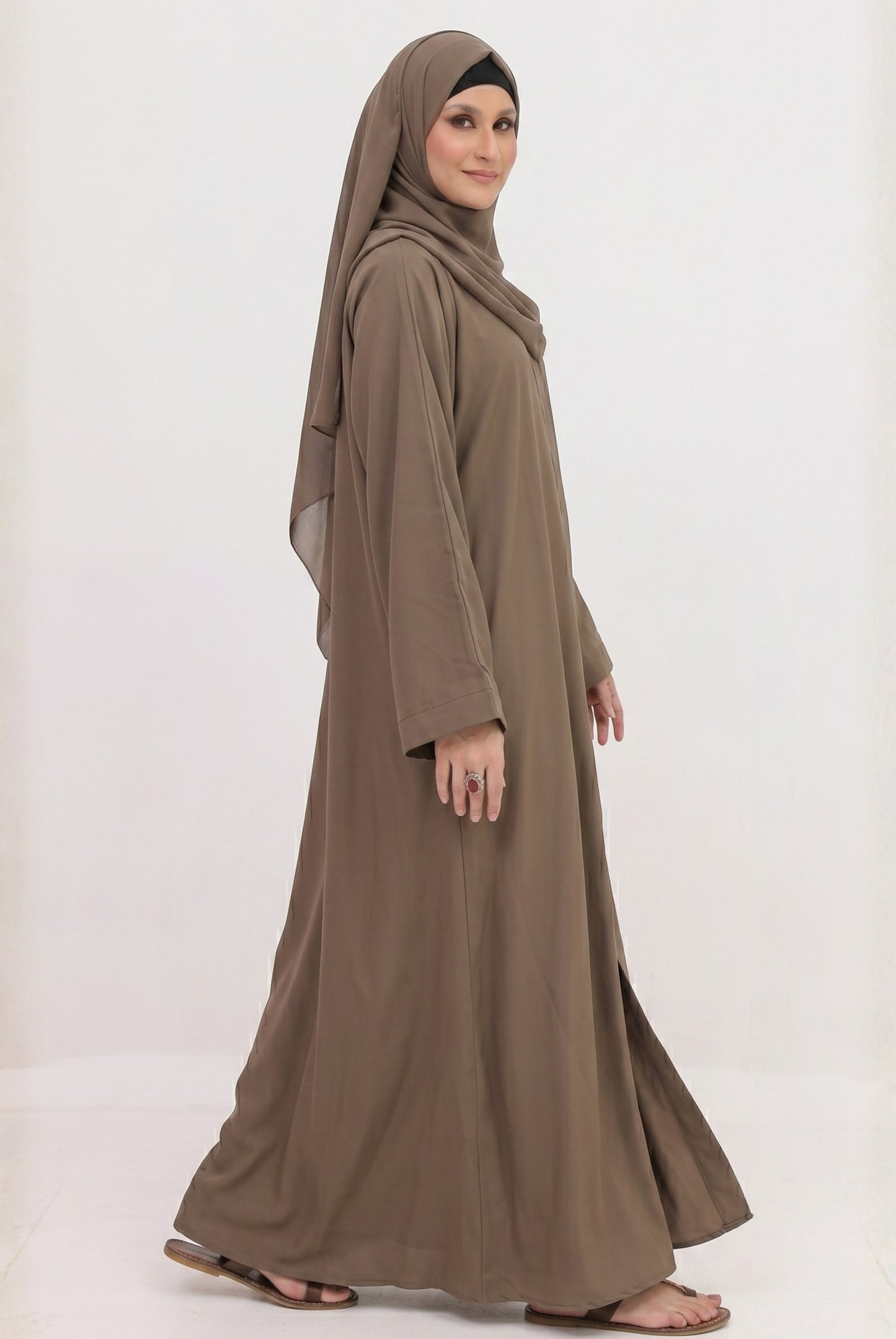 Front Open - Abaya with Hijab & Cap
