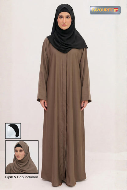 Abaya - Camel with Hijab & Cap