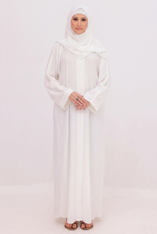 Front Open Abaya - OffWhite