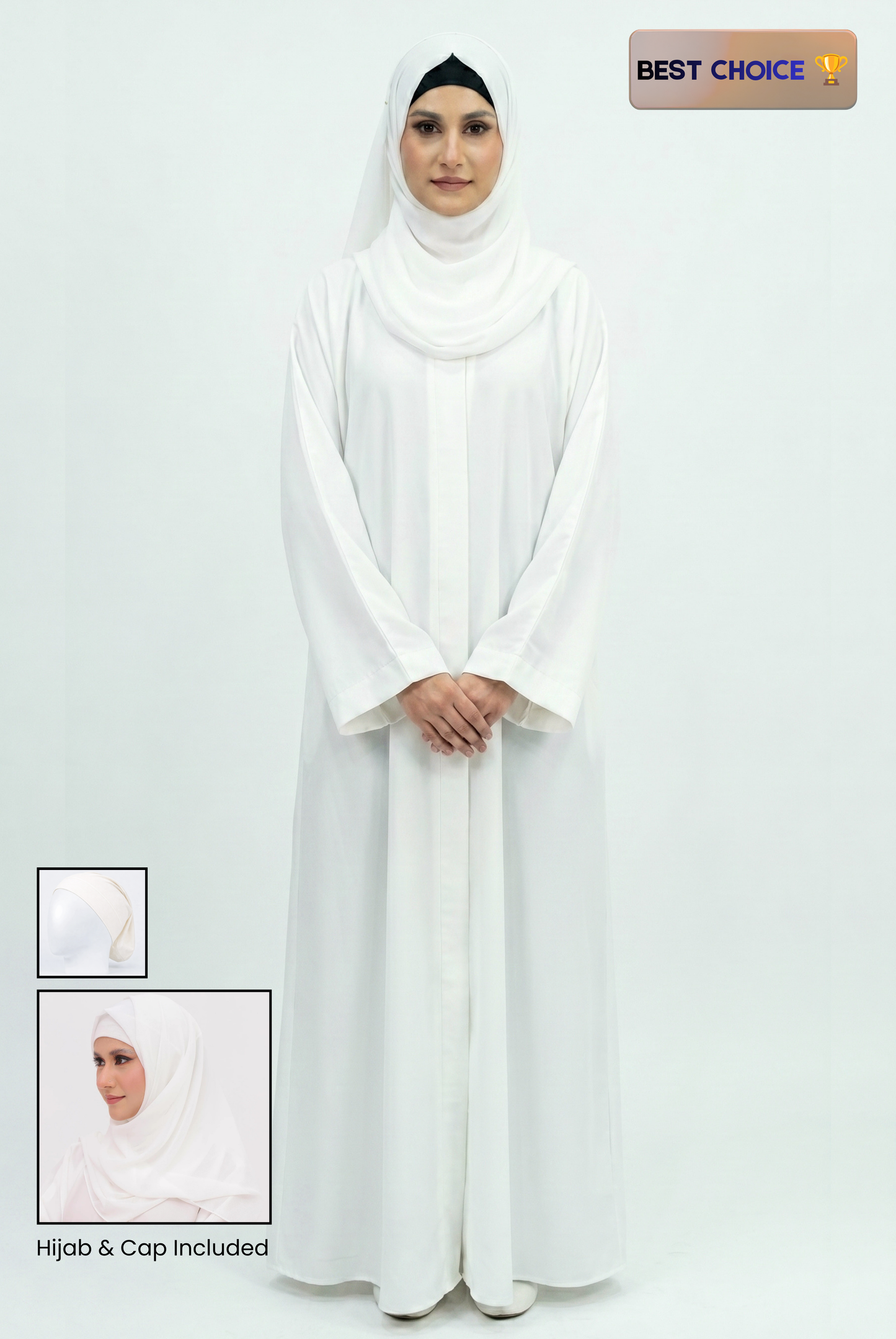Abaya - Front Open with Hijab & Cap