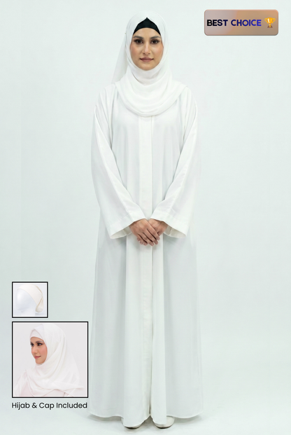 Abaya - Front Open with Hijab & Cap