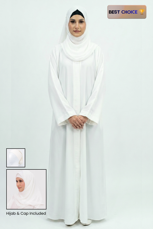 Abaya - Front Open with Hijab & Cap