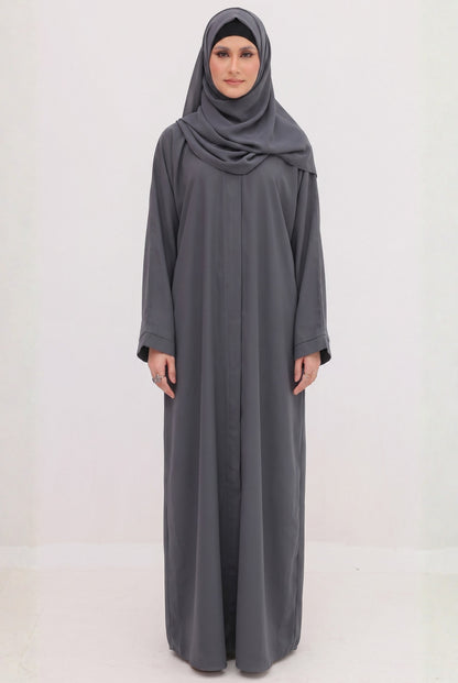 Abaya - Gray with Hijab & Cap