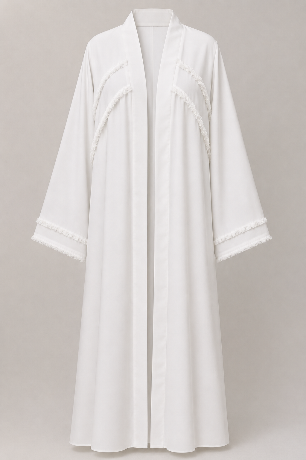 Front Open Abaya - Pure White
