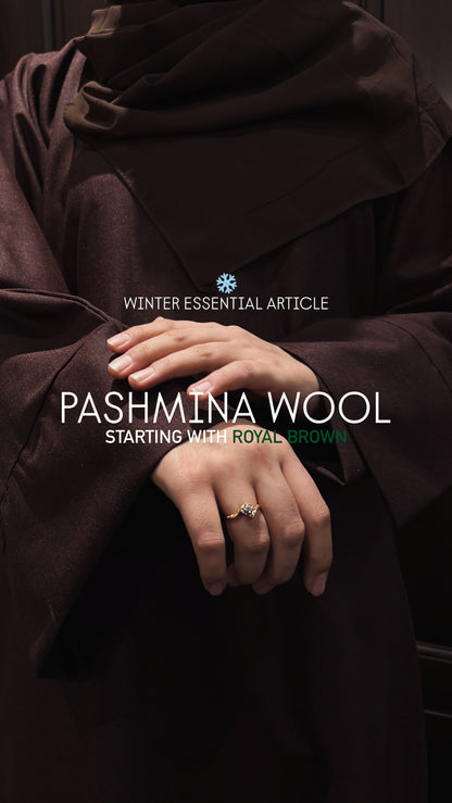 ABAYA (PASHMINA) - ROYAL BROWN