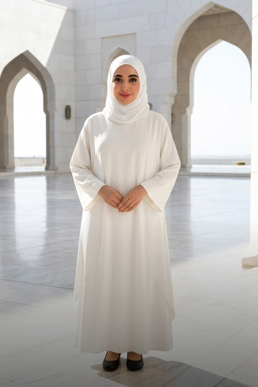 Kaftan - Off White (Free Hijab🎁)