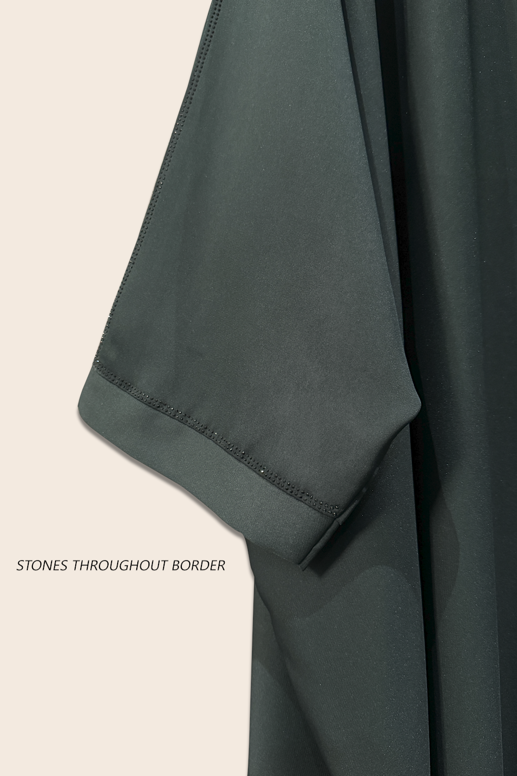Kaftan with Stones - Bottle Green