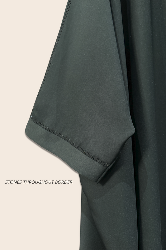 Kaftan with Stones - Bottle Green